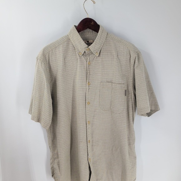 Woolrich Other - Vintage Woolrich Short Sleeve Chest Pocket‎ Button-Down Shirt Beige Size L